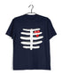 Science Nerd Biology Heart in Ribcage Custom Printed Graphic Design T-Shirt for Women